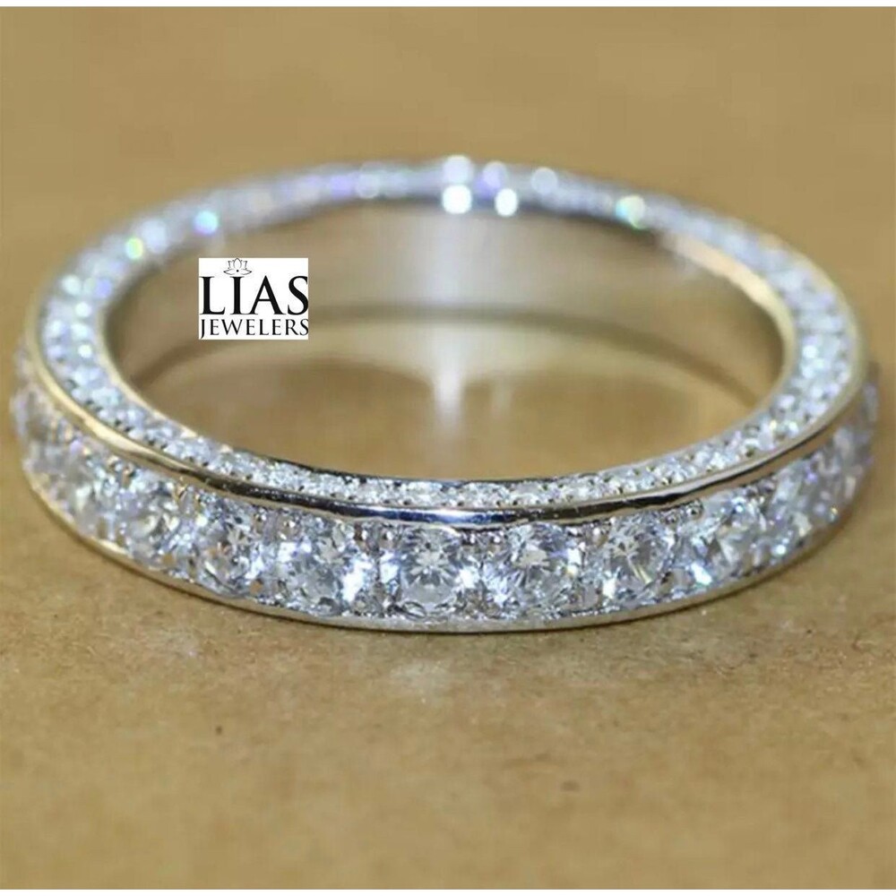 Ring Silver Crystal Eternity Band by Ring